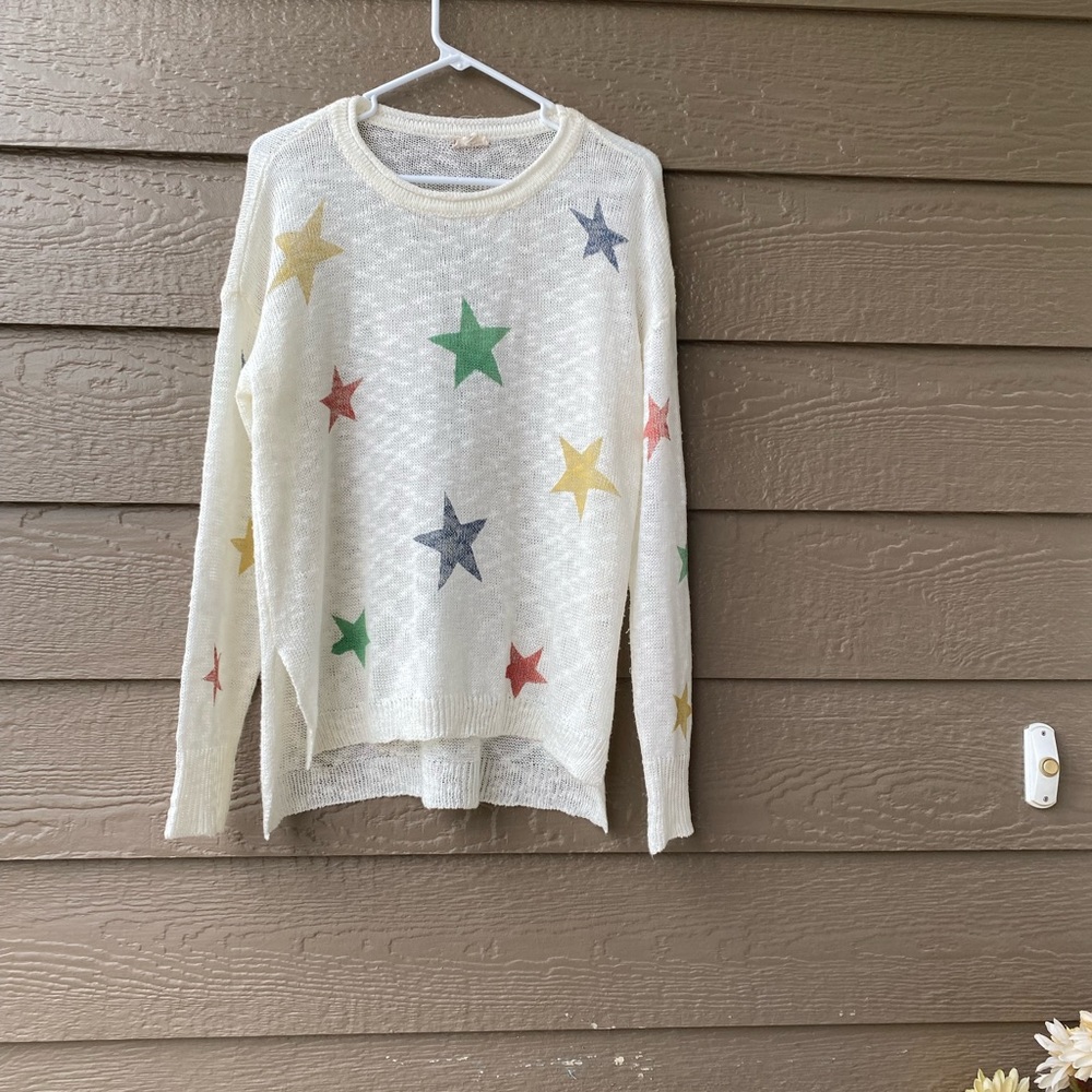 Kem & Thread sweater Semi- sheer Star print